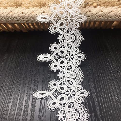 15 Yards 6,7 cm Wasserlösliches Weiß Besticktes Spitzenband Schwarzer Spitzenstoff DIY Manuelles Nähzubehör Kleidung Trim Crafts-weiß,M 15 Yards 6,7 cm Wasserlösliches Weiß Besticktes Spitzenband Schwarzer Spitzenstoff DIY Manuelles Nähzubehör Kleidung Trim Crafts-weiß,M von GKANDI
