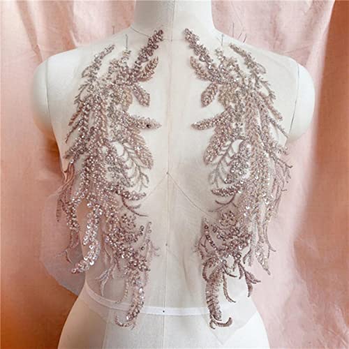 2 Teile/los Pailletten Perlen Stickerei Blume Spitze Patch Applique Tanzkleidung Hochzeit Abendkleid Vorderbrust Paste DIY Dekoriert-Light coffee 2 Teile/los Pailletten Perlen Stickerei Blume Spitze Patch Applique Tanzkleidung Hochzeit Abendkleid Vorderbrust Paste DIY Dekoriert-Light coffee von GKANDI