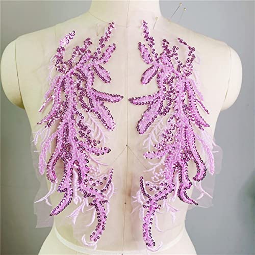 2 Teile/los Pailletten Perlen Stickerei Blume Spitze Patch Applique Tanzkleidung Hochzeit Abendkleid Vorderbrust Paste DIY Verziert-Violett 2 Teile/los Pailletten Perlen Stickerei Blume Spitze Patch Applique Tanzkleidung Hochzeit Abendkleid Vorderbrust Paste DIY Verziert-Violett von GKANDI