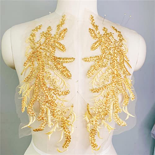2 Teile/los Pailletten Perlen Stickerei Blume Spitze Patch Applique Tanzkleidung Hochzeit Abendkleid Vorderseite Brust Paste DIY Verziert-Gold 2 Teile/los Pailletten Perlen Stickerei Blume Spitze Patch Applique Tanzkleidung Hochzeit Abendkleid Vorderseite Brust Paste DIY Verziert-Gold von GKANDI