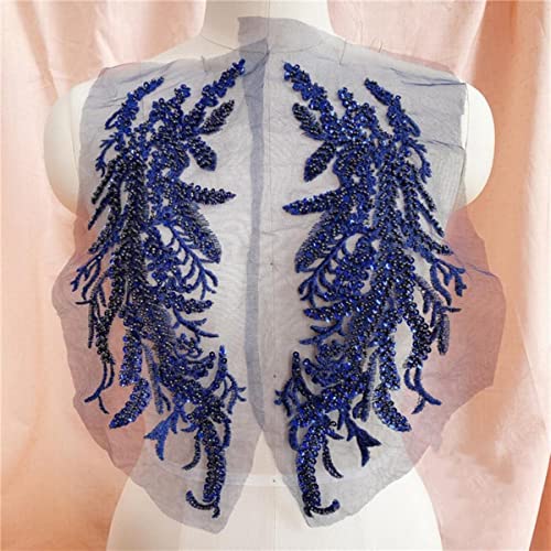 2 Teile/los Pailletten Perlen Stickerei Blume Spitze Patch Applique Tanzkleidung Hochzeit Abendkleid Vorderseite Brust Paste DIY Verziert-Marineblau 2 Teile/los Pailletten Perlen Stickerei Blume Spitze Patch Applique Tanzkleidung Hochzeit Abendkleid Vorderseite Brust Paste DIY Verziert-Marineblau von GKANDI