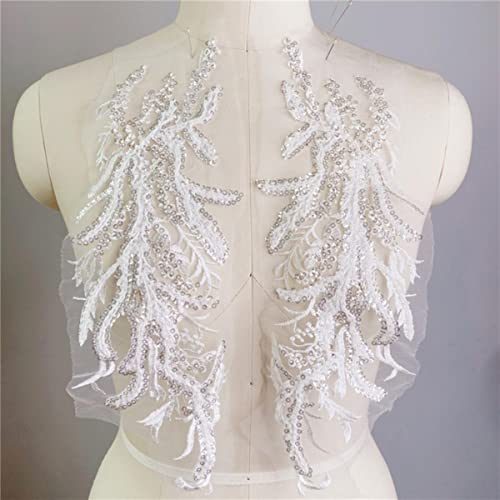 2 Teile/los Pailletten Perlenstickerei Blume Spitze Patch Applikation Tanzkleidung Hochzeit Abendkleid Vorderbrust Paste DIY Dekoriert-Off White Rope Bead 2 Teile/los Pailletten Perlenstickerei Blume Spitze Patch Applikation Tanzkleidung Hochzeit Abendkleid Vorderbrust Paste DIY Dekoriert-Off White Rope Bead von GKANDI