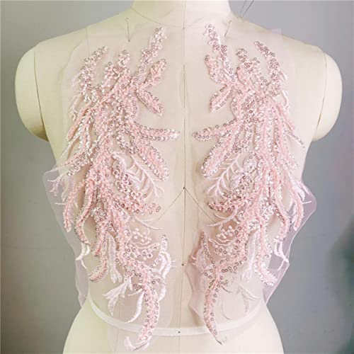2 Teile/los Pailletten Perlenstickerei Blume Spitze Patch Applique Tanzkleidung Hochzeit Abendkleid Vorderseite Brust Paste DIY Dekoriert-Pink 2 Teile/los Pailletten Perlenstickerei Blume Spitze Patch Applique Tanzkleidung Hochzeit Abendkleid Vorderseite Brust Paste DIY Dekoriert-Pink von GKANDI