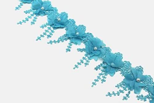 3 Yard/Lot DIY Stereo Organza Stickerei Spitzenbesatz Patch Quaste Fransen Kleidung Stoff 3D Perlenstickerei Blume Hochzeitskleid Applikation-Blau 3 Yard/Lot DIY Stereo Organza Stickerei Spitzenbesatz Patch Quaste Fransen Kleidung Stoff 3D Perlenstickerei Blume Hochzeitskleid Applikation-Blau von GKANDI