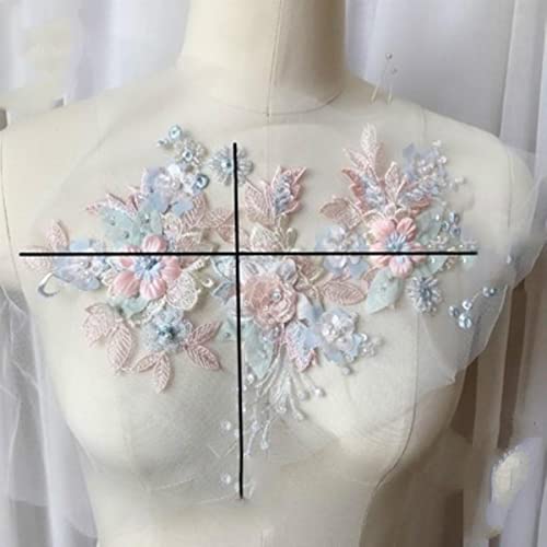 3D handgemachte Perlen Farbe bestickte Spitze Patch Hochzeitskleid Abendkleid Schmuck Kleidung Blume Applikation-Hellblau Medium 3D handgemachte Perlen Farbe bestickte Spitze Patch Hochzeitskleid Abendkleid Schmuck Kleidung Blume Applikation-Hellblau Medium von GKANDI