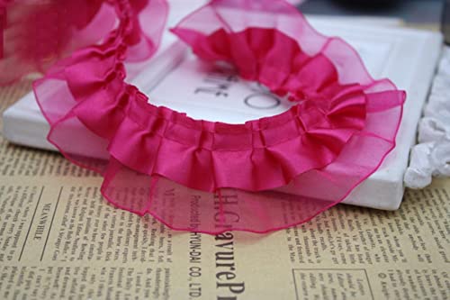 4 cm breit plissierte Organza-Spitzenapplikation zwei Schichten gekräuseltes Satinband Kragenausschnitt Rand Rüschenbesatz DIY Nähen Kleidung Dekor-rosig 4 cm breit plissierte Organza-Spitzenapplikation zwei Schichten gekräuseltes Satinband Kragenausschnitt Rand Rüschenbesatz DIY Nähen Kleidung Dekor-rosig von GKANDI