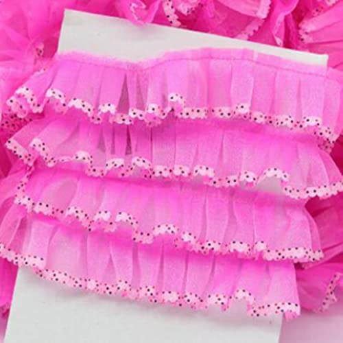 40 Yards 4 cm Breite Plissee-Stoff-Spitze-Rand-Ordnungs-Band-handgemachtes Hochzeits-Kleid-Kleidung-Brautnäh-Handwerks-Dekoration-rotes goldenes-dunkles Rosa von GKANDI