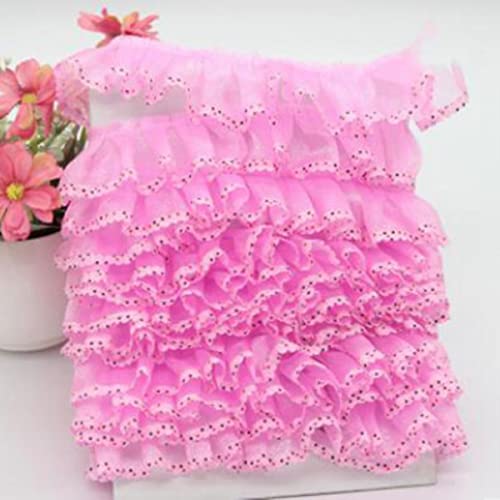40 Yards 4 cm Breite Plissee-Stoff-Spitzen-Rand-Ordnungs-Band-handgemachte Hochzeits-Kleid-Kleidung-Brautnäh-Handwerks-Dekoration-rotes goldenes Rosa von GKANDI