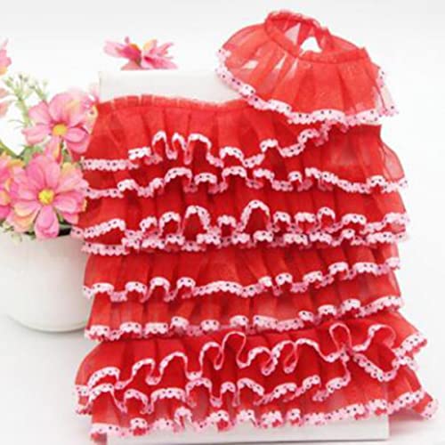 40 Yards 4 cm Breite Plissee Stoff Spitzenrand Trim Band Handgemachte Hochzeitskleid Kleidung Braut Nähen Handwerk Dekoration Rot Gold-rot 40 Yards 4 cm Breite Plissee Stoff Spitzenrand Trim Band Handgemachte Hochzeitskleid Kleidung Braut Nähen Handwerk Dekoration Rot Gold-rot von GKANDI