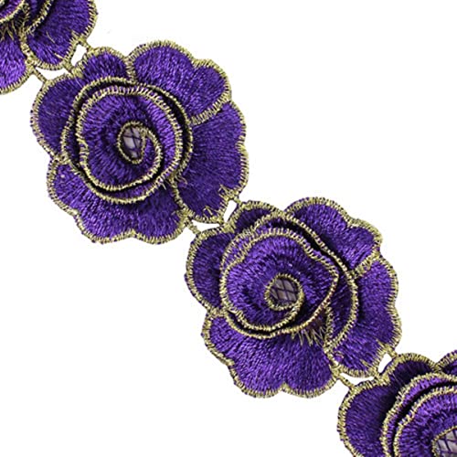 5 Jahre Exquisite Stickerei 3D Blume Applikation Stoff Spitzenbesatz Kordel Reparatur Trimmen DIY Nähen für Kleid Kleidung dekoriert T2719-lila 5 Jahre Exquisite Stickerei 3D Blume Applikation Stoff Spitzenbesatz Kordel Reparatur Trimmen DIY Nähen für Kleid Kleidung dekoriert T2719-lila von GKANDI