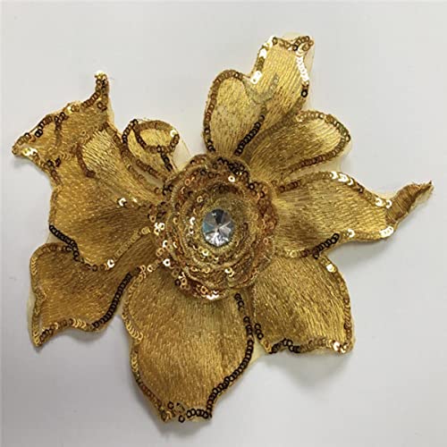 5 Stücke 3d Blume Pailletten Patches Kristall Stickerei Afrikanische Spitze Applique Nähen Auf Kleidung Hochzeit Tanzkleid Decor Patch Diy-gold 5 Stücke 3d Blume Pailletten Patches Kristall Stickerei Afrikanische Spitze Applique Nähen Auf Kleidung Hochzeit Tanzkleid Decor Patch Diy-gold von GKANDI