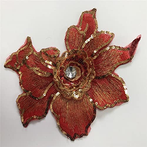 5 Stücke 3d Blume Pailletten Patches Kristall Stickerei Afrikanische Spitze Applique Nähen Auf Kleidung Hochzeit Tanzkleid Decor Patch Diy-rot 5 Stücke 3d Blume Pailletten Patches Kristall Stickerei Afrikanische Spitze Applique Nähen Auf Kleidung Hochzeit Tanzkleid Decor Patch Diy-rot von GKANDI