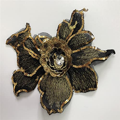 5 Stücke 3d Blume Pailletten Patches Kristall Stickerei Afrikanische Spitze Applique Nähen Auf Kleidung Hochzeit Tanzkleid Decor Patch Diy-schwarz 5 Stücke 3d Blume Pailletten Patches Kristall Stickerei Afrikanische Spitze Applique Nähen Auf Kleidung Hochzeit Tanzkleid Decor Patch Diy-schwarz von GKANDI