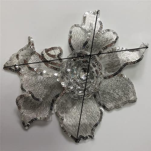 5 Stücke 3d Blume Pailletten Patches Kristall Stickerei Afrikanische Spitze Applique Nähen Auf Kleidung Hochzeit Tanzkleid Decor Patch Diy-silber 5 Stücke 3d Blume Pailletten Patches Kristall Stickerei Afrikanische Spitze Applique Nähen Auf Kleidung Hochzeit Tanzkleid Decor Patch Diy-silber von GKANDI