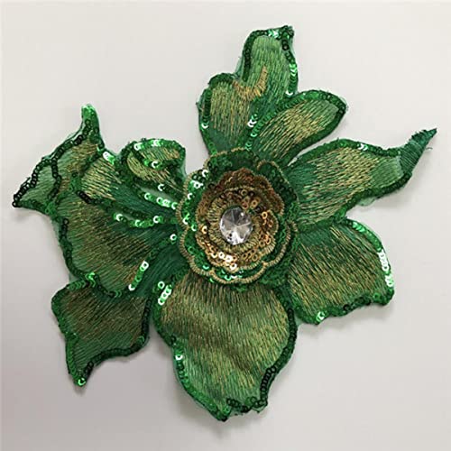 5 Stücke 3d Blume Pailletten Patches Kristallstickerei Afrikanische Spitze Applique Nähen Auf Kleidung Hochzeit Tanzkleid Decor Patch Diy-grün 5 Stücke 3d Blume Pailletten Patches Kristallstickerei Afrikanische Spitze Applique Nähen Auf Kleidung Hochzeit Tanzkleid Decor Patch Diy-grün von GKANDI