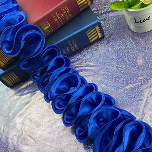 5 Yards Königsblau Plissee Spitze Applikation Satin Faltenband Kragen Ausschnitt Rand Rüschenbesatz DIY Nähen Kleidung Hochzeitsdekoration-Königsblau,L 5 Yards Königsblau Plissee Spitze Applikation Satin Faltenband Kragen Ausschnitt Rand Rüschenbesatz DIY Nähen Kleidung Hochzeitsdekoration-Königsblau,L von GKANDI
