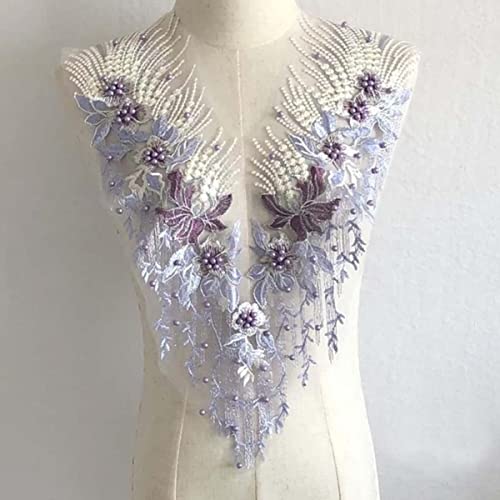 55 * 28 CM Spitze wulstige Stickerei Mieder Patches, Kleiderapplikationen mit 3D-Strasssteinen in Blumen, V-Ausschnitt zum Annähen für Hochzeitskleid-01 55 * 28 CM Spitze wulstige Stickerei Mieder Patches, Kleiderapplikationen mit 3D-Strasssteinen in Blumen, V-Ausschnitt zum Annähen für Hochzeitskleid-01 von GKANDI