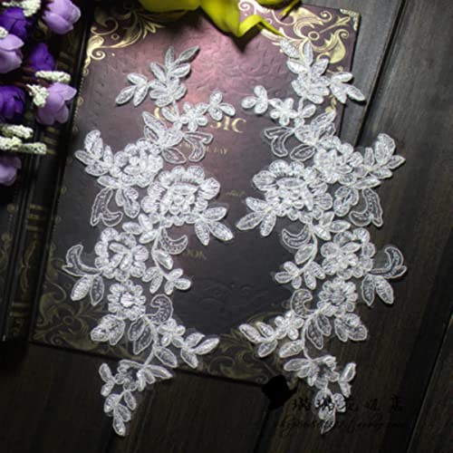 6 Stück / Los Kleidung DIY Zubehör Spitzenbesatz Applikation Stickmaterial Beige Blumenapplikation 11cm breit.-Beige weiß 6 Stück / Los Kleidung DIY Zubehör Spitzenbesatz Applikation Stickmaterial Beige Blumenapplikation 11cm breit.-Beige weiß von GKANDI