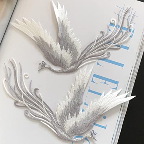 Ancient Phoenix Stickerei Stoff Aufkleber Paar Spitze Patch Kleidung Kleid Dekoration Rückseite Kleber Handbuch DIY-Grau ein Paar Ancient Phoenix Stickerei Stoff Aufkleber Paar Spitze Patch Kleidung Kleid Dekoration Rückseite Kleber Handbuch DIY-Grau ein Paar von GKANDI