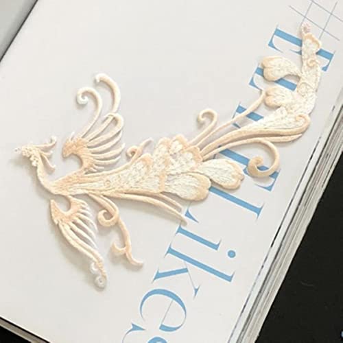 Antiker Phönix-Stickerei-Stoff-Aufkleber, Paar, Spitze, Aufnäher, Kleidung, Kleid, Dekoration, Rückseite, Kleber, Handbuch, DIY-1, Beige, rechts Antiker Phönix-Stickerei-Stoff-Aufkleber, Paar, Spitze, Aufnäher, Kleidung, Kleid, Dekoration, Rückseite, Kleber, Handbuch, DIY-1, Beige, rechts von GKANDI