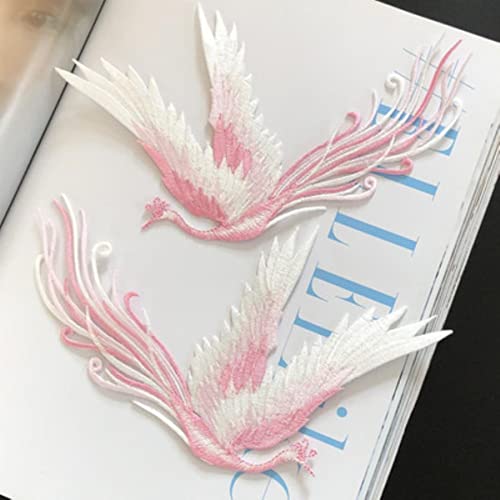 Antiker Phönix Stickerei Stoff Aufkleber Paar Spitze Patch Kleidung Kleid Dekoration Rückseite Kleber Handbuch DIY-Pink ein Paar Antiker Phönix Stickerei Stoff Aufkleber Paar Spitze Patch Kleidung Kleid Dekoration Rückseite Kleber Handbuch DIY-Pink ein Paar von GKANDI