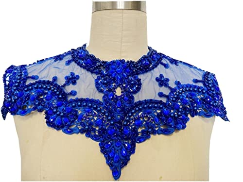 Aufnähen von Strasssteinen auf Spitzenapplikationen, Perlen, Pailletten, Zierflecken für Kleider, Ausschnitt, Blau Aufnähen von Strasssteinen auf Spitzenapplikationen, Perlen, Pailletten, Zierflecken für Kleider, Ausschnitt, Blau von GKANDI