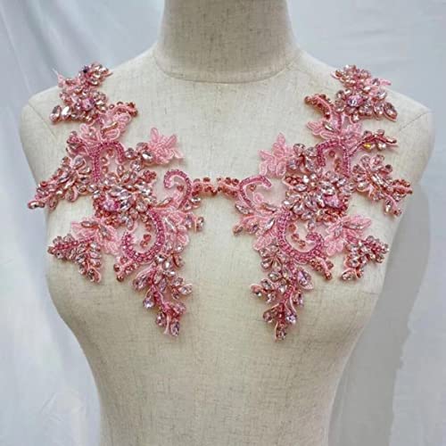 Blume bestickte Spitze Nähen für Kleidung Applikation Aufkleber Spitze Ausschnitt Kragen Scrapbooking-als Foto von GKANDI