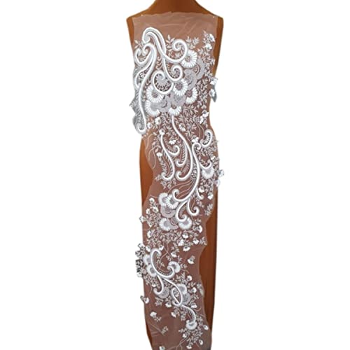 Exquisite Spitze Französisch Nigerian Stoff Design Diy Abendkleid Applikationen Kleidung Kostüme Patches Für Hochzeitskleid Weiß Champagner-champagner von GKANDI