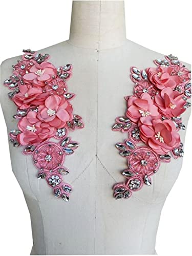 Handgefertigte Strassapplikationen auf Spitzenbesatz Patches Kleid Kleidung Accessoire ein Paar/Los-ein Paar Handgefertigte Strassapplikationen auf Spitzenbesatz Patches Kleid Kleidung Accessoire ein Paar/Los-ein Paar von GKANDI