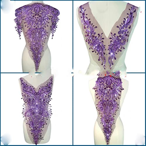 Lila Mieder Zierkleidung Frauen Spitze Aufnähen Pailletten Kristalle Design Patches Applikationen Für Couture Kleider Kostüm Zubehör-1 Set 4 STÜCKE Lila Mieder Zierkleidung Frauen Spitze Aufnähen Pailletten Kristalle Design Patches Applikationen Für Couture Kleider Kostüm Zubehör-1 Set 4 STÜCKE von GKANDI