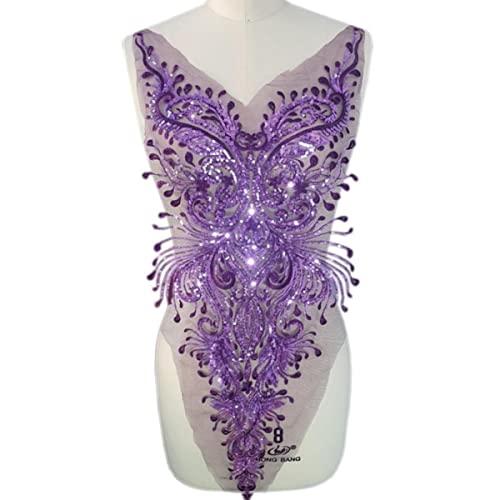 Lila Mieder Zierkleidung Frauen Spitze Aufnähen Pailletten Kristalle Design Patches Applikationen Für Couture Kleider Kostümzubehör-A-Form 28x81cm Lila Mieder Zierkleidung Frauen Spitze Aufnähen Pailletten Kristalle Design Patches Applikationen Für Couture Kleider Kostümzubehör-A-Form 28x81cm von GKANDI