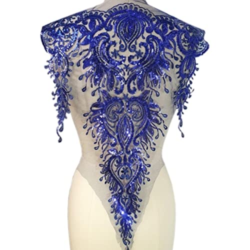Pailletten-Perlen, französische nigerianische Spitze, Stoffaufnäher zum Aufnähen, dekorative Strassapplikationen für Hochzeitskleidung, Kleiderdekorationen, blau Pailletten-Perlen, französische nigerianische Spitze, Stoffaufnäher zum Aufnähen, dekorative Strassapplikationen für Hochzeitskleidung, Kleiderdekorationen, blau von GKANDI