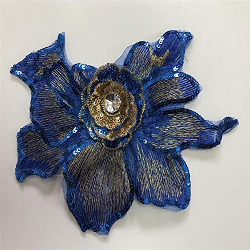 Stücke 3d Blume Pailletten Patches Kristall Stickerei Afrikanische Spitze Applique Nähen Auf Kleidung Hochzeit Tanzkleid Decor Patch Diy-Königsblau Stücke 3d Blume Pailletten Patches Kristall Stickerei Afrikanische Spitze Applique Nähen Auf Kleidung Hochzeit Tanzkleid Decor Patch Diy-Königsblau von GKANDI
