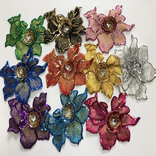 Stücke 3d Blume Pailletten Patches Kristall Stickerei Afrikanische Spitze Applique Nähen Auf Kleidung Hochzeit Tanzkleid Decor Patch Diy-kleine Mischungsfarbe Stücke 3d Blume Pailletten Patches Kristall Stickerei Afrikanische Spitze Applique Nähen Auf Kleidung Hochzeit Tanzkleid Decor Patch Diy-kleine Mischungsfarbe von GKANDI