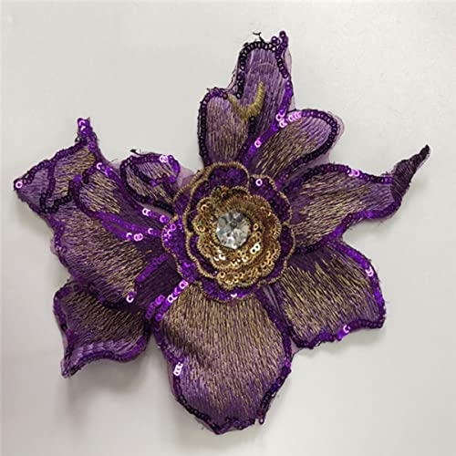 Stücke 3d Blume Pailletten Patches Kristallstickerei Afrikanische Spitze Applikation Nähen Auf Kleidung Hochzeit Tanzkleid Dekor Patch Diy-lila Stücke 3d Blume Pailletten Patches Kristallstickerei Afrikanische Spitze Applikation Nähen Auf Kleidung Hochzeit Tanzkleid Dekor Patch Diy-lila von GKANDI