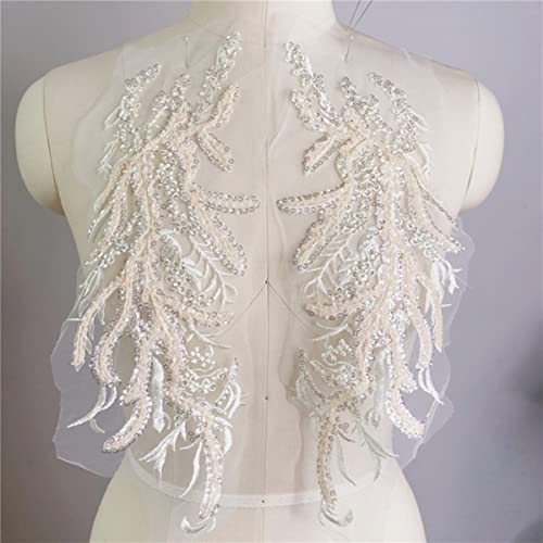 Teile/los Pailletten Perlen Stickerei Blume Spitze Patch Applique Tanzkleidung Hochzeit Abendkleid Vorne Brust Paste DIY Dekoriert-Champagner Teile/los Pailletten Perlen Stickerei Blume Spitze Patch Applique Tanzkleidung Hochzeit Abendkleid Vorne Brust Paste DIY Dekoriert-Champagner von GKANDI