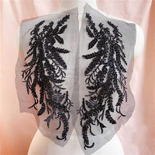 Teile/los Pailletten Perlenstickerei Blume Spitze Patch Applique Tanzkleidung Hochzeit Abendkleid Vorderseite Brust Paste DIY Dekoriert-Schwarz Teile/los Pailletten Perlenstickerei Blume Spitze Patch Applique Tanzkleidung Hochzeit Abendkleid Vorderseite Brust Paste DIY Dekoriert-Schwarz von GKANDI
