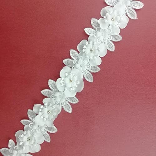 Weiß 7 cm 3D-Blumen-Diamant-Spitzen-Rand-Ordnungs-Band-Gewebe bestickte Applikationen-Nähhandwerk-Häkel-Hochzeits-Kleid-Kleidung-Weiß Weiß 7 cm 3D-Blumen-Diamant-Spitzen-Rand-Ordnungs-Band-Gewebe bestickte Applikationen-Nähhandwerk-Häkel-Hochzeits-Kleid-Kleidung-Weiß von GKANDI