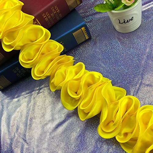 Yards Königsblau Plissee Spitze Applikation Satin Faltenband Kragen Ausschnitt Rand Rüschenbesatz DIY Nähen Kleidung Hochzeit Dekoration-Gelb,L Yards Königsblau Plissee Spitze Applikation Satin Faltenband Kragen Ausschnitt Rand Rüschenbesatz DIY Nähen Kleidung Hochzeit Dekoration-Gelb,L von GKANDI