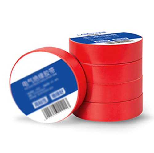 GKIRQVPE electrical tape， 5 Stück Isolierband, ultradünnes und ultra-klebendes, wasserdichtes PVC-Klebeband for Isolieren (Color : Rood, Size : 5pcs 40m 45m) von GKIRQVPE