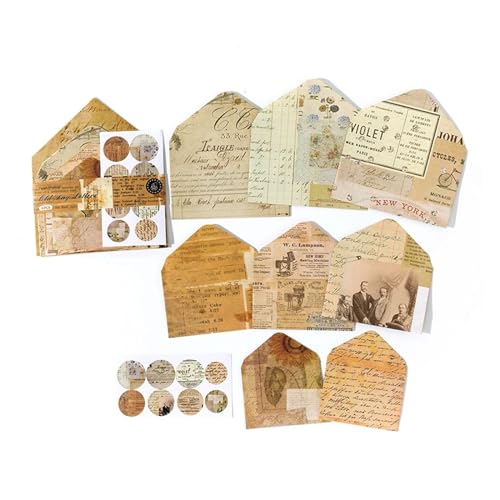 Retro-Clipboard-Aufkleber, 16 Stück Vintage- und dekorative MaterAnd Journalieable-Aufkleber for DIY Scrapbooking(E) von GKIRQVPE