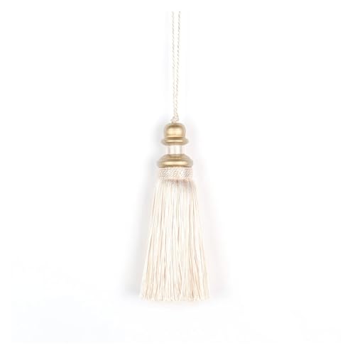 mit einem Schnur, Polyester-Seidenquasten mit hängendem Seil, mehrfarbig, 21 cm, for DIY-Handwerk(Beige) von GKIRQVPE