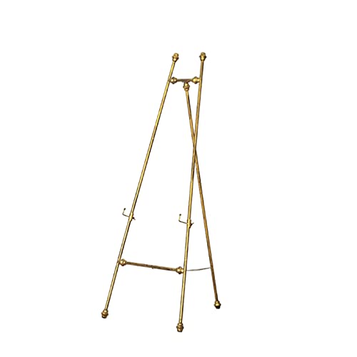 Goldene, zusammenklappbare Staffelei, tragbare Kunststaffelei, Ausstellungsstaffelei, Ständer für Hochzeitsschilder, Poster und Fotos, leicht, 120/150 cm hoch, Goldene, zusammenklappbare Staffelei, tragbare Kunststaffelei, Ausstellungsstaffelei, Ständer für Hochzeitsschilder, Poster und Fotos, leicht, 120/150 cm hoch, von GKJHTED