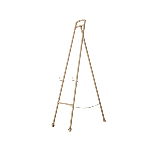 Metall-Plakathalter, tragbare Klappstaffeleien, professionelle Malstaffelei, verstellbare und stabile Bodenstaffelei für Heimstudios, Klassenzimmer, Gold/Schwa Metall-Plakathalter, tragbare Klappstaffeleien, professionelle Malstaffelei, verstellbare und stabile Bodenstaffelei für Heimstudios, Klassenzimmer, Gold/Schwa von GKJHTED