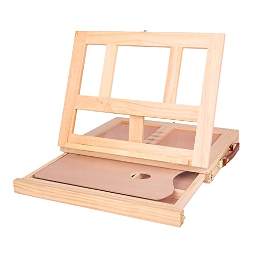 Tischstaffelei, 1 Stück, Tischstaffelei mit Schublade, Holzstaffelei, faltbarer Malständer, tragbarer Displayhalter, Display-Rack für Tischstaffelei, 1 Stück, Tischstaffelei mit Schublade, Holzstaffelei, faltbarer Malständer, tragbarer Displayhalter, Display-Rack für von GKJHTED