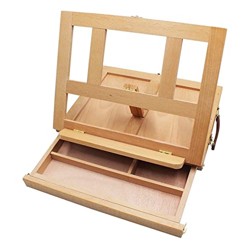 Tischstaffelei, Staffeleien, mittelgroß, aus Holz, Tisch-Bücherständer, Kochbuchständer, Lehrbuch-Tablet-Ablage – Buchenholz, verstellbare Neigung, 3960 Tischstaffelei, Staffeleien, mittelgroß, aus Holz, Tisch-Bücherständer, Kochbuchständer, Lehrbuch-Tablet-Ablage – Buchenholz, verstellbare Neigung, 3960 von GKJHTED