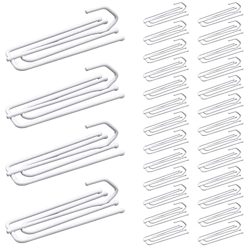 GKONGU 30 Stück Edelstahl Gardinenhaken,Metall Duschvorhanghaken,Gardinengleiter,Gardinenhaken Vorhang Clips Haken Ideal für alle Zuhause Vorhänge,Weiß von GKONGU