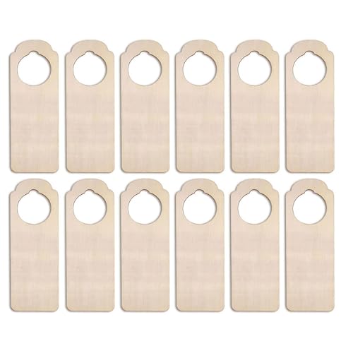 12 Pieces Unvollendete Holztürknaufkleiderbügel 3.54x9.45 Zoll Holztürknauf Schilder Für Handwerksprojekt Willkommensschilder Dekoration von GKYQVE