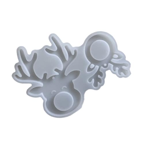 2 Hohlräume Rentier Silikon Formen Harz Anhänger Formen Mit Loch Für Epoxidharz Die Kerzenseife Urlaub Dekoration Rentierhandwerksformen Machen von GKYQVE