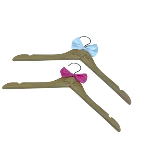 2pcs Hölzerne Brautbügel Für Hochzeitskleid Staubbeständiger Tragbarer Kleidungshalter Für Bräutigamanzug Transport Hochzeitskleid von GKYQVE